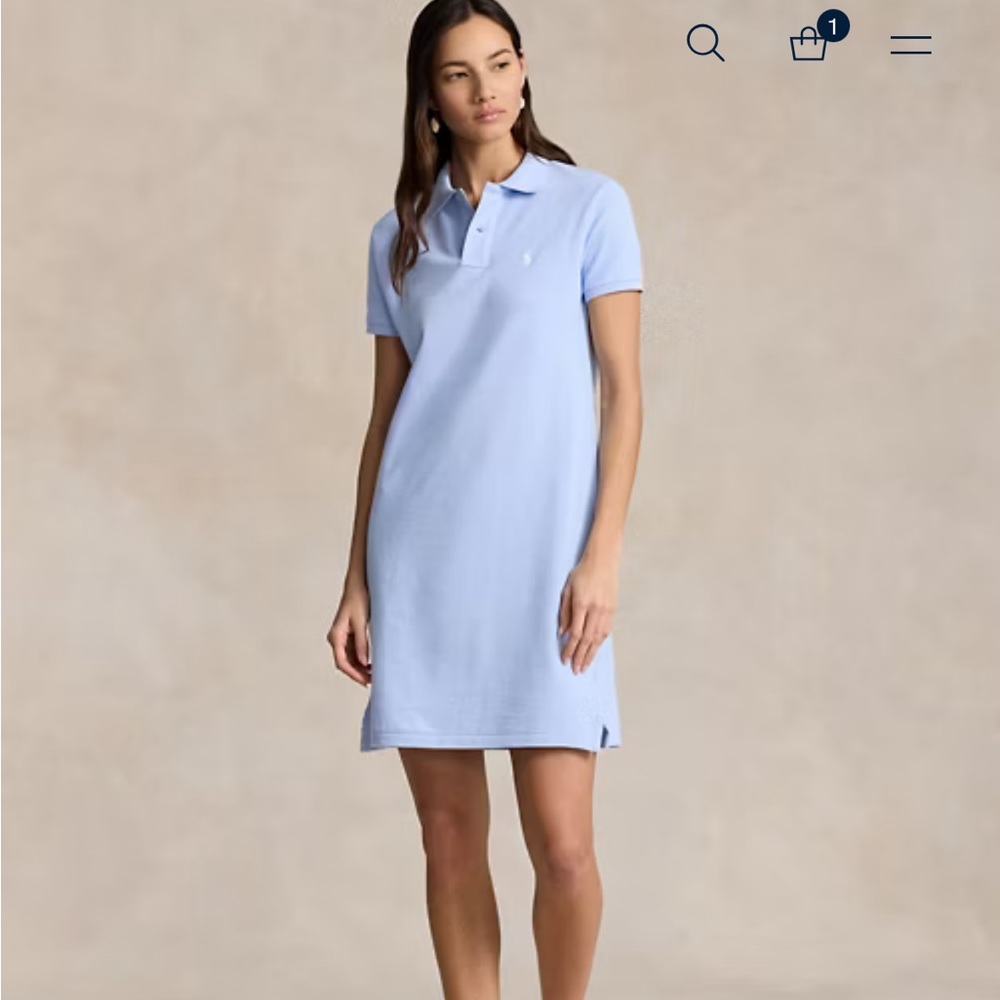 Cotton Mesh Polo Dress